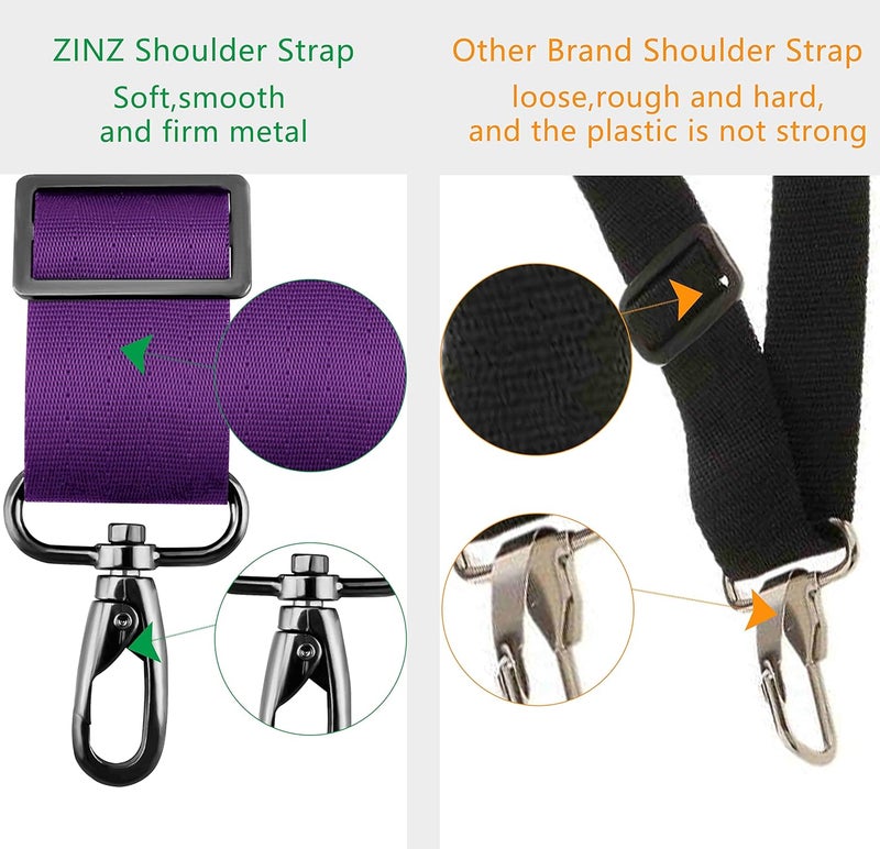 ZINZ Shoulder Strap 58" Ultra-Thick Fixed Padded and Adjustable Buckles Crossbody Strap for Briefcase Laptop Bag Luggage - Image 3